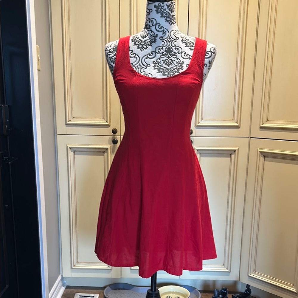 Japna Red Sleeveless Mini Dress